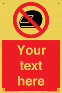 Custom No Motorcycle Helmets Sign